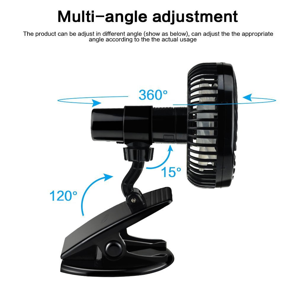 Handheld clip fan detachable handle