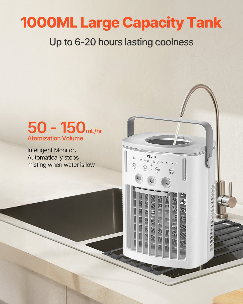 Evaporative air cooler 7-colour night light