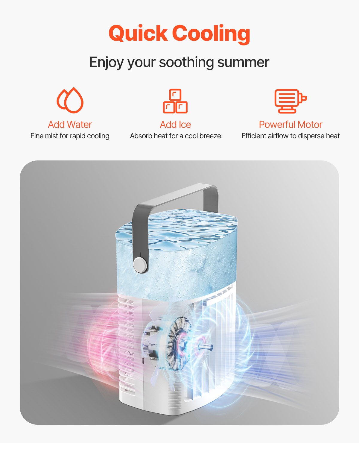 1L mini air cooler with 120 degree oscillation