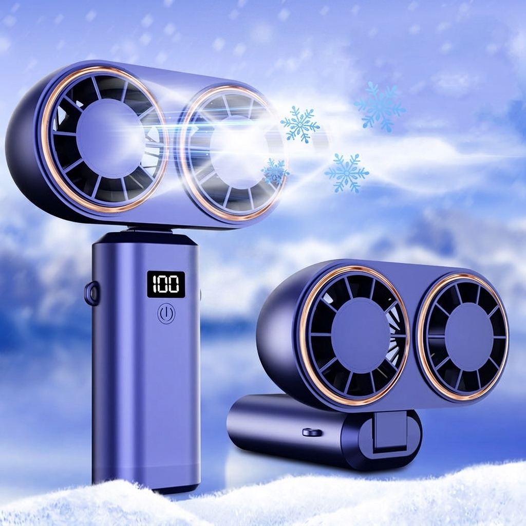 5-speed foldable handheld and neck fan