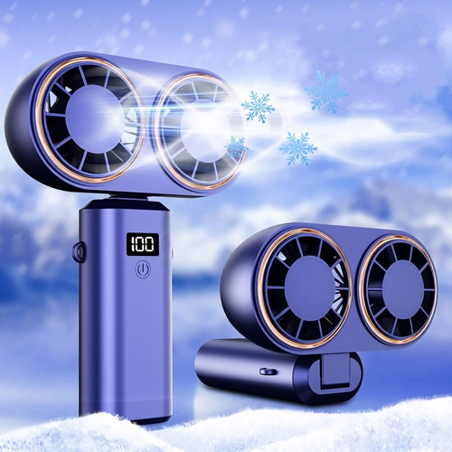 5-speed foldable handheld and neck fan