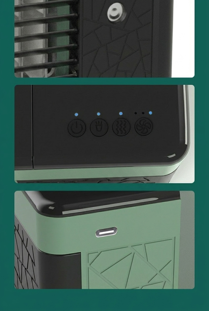 Portable mini air cooler control details