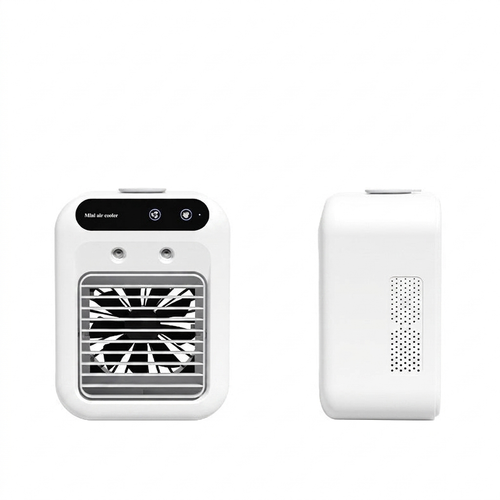 Evaporative air cooler front and side view